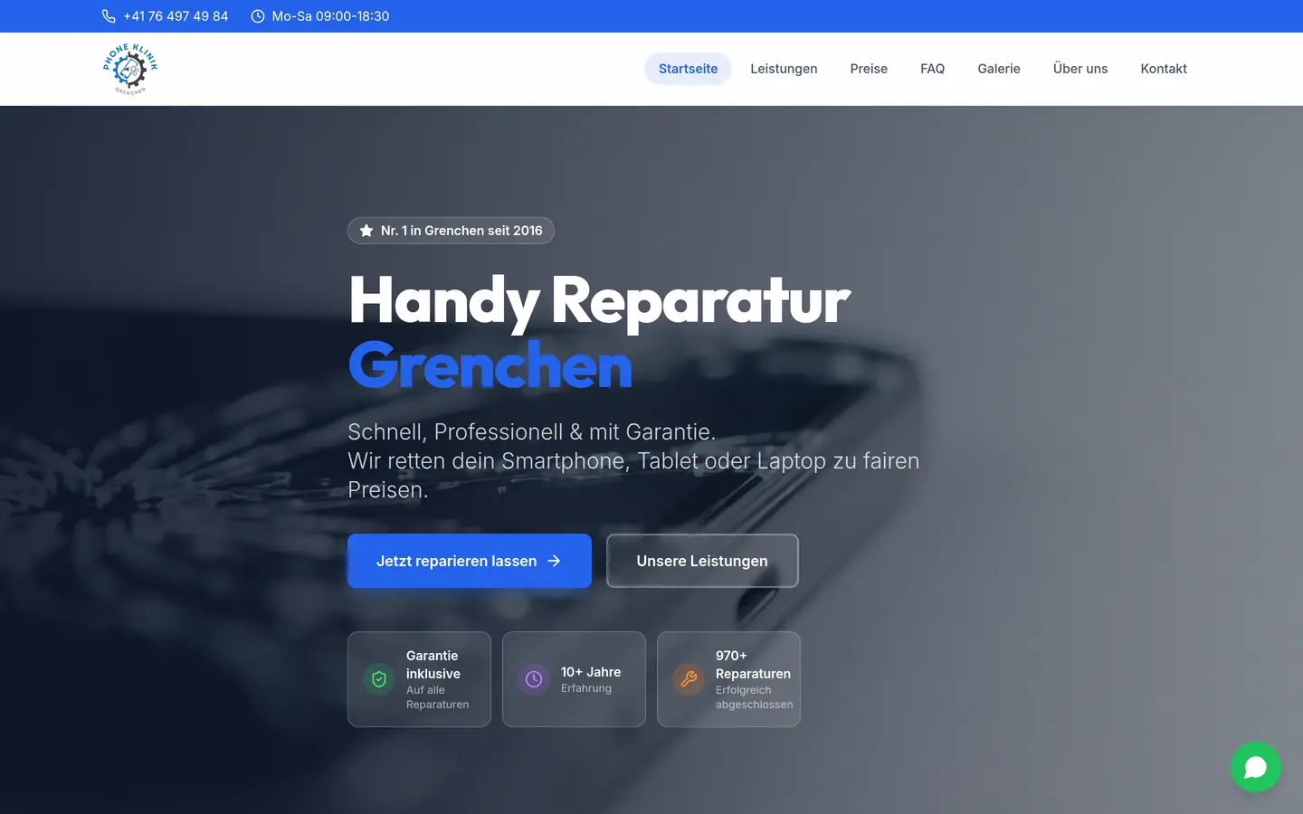 Website PhoneKlinik Grenchen