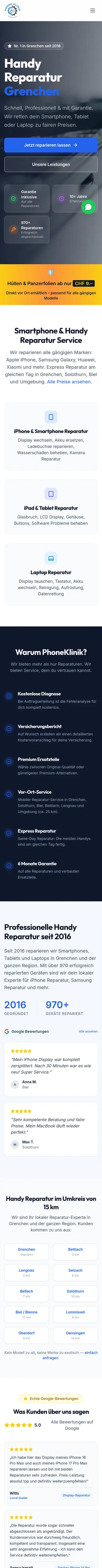 Handy-Ansicht von PhoneKlinik Grenchen